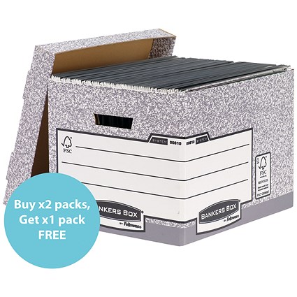 Bankers Box System Storage Boxes, Standard, Pack of 10 - 3 Pack Saver Bundle