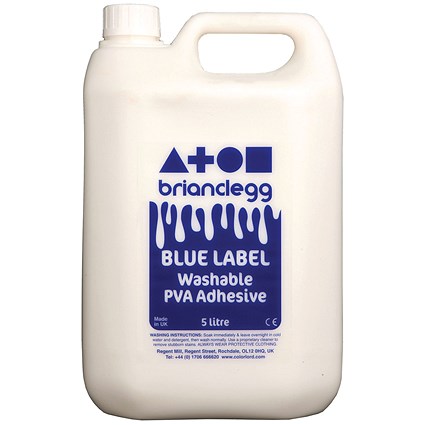 Brian Clegg Blue Label PVA Glue - 5 Litre
