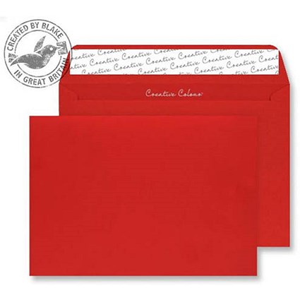 Blake Plain Red C4 Envelopes, Peel & Seal, 120gsm, Pack of 250