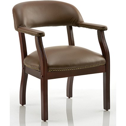 Baron Leather Visitor Chair - Brown