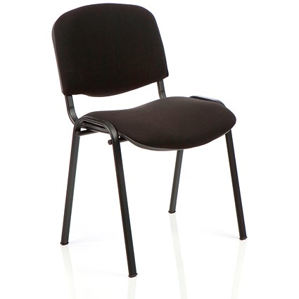 ISO Black Frame Stacking Chair, Black