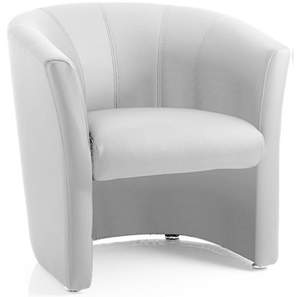 Neo Single Seat Leather Tub Chair - White