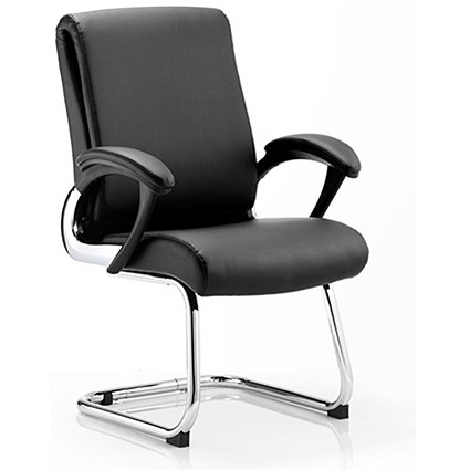 Romeo Leather Visitor Chair - Black