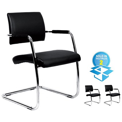 Bruges Executive Leather Cantilever Chair - Pack of 2