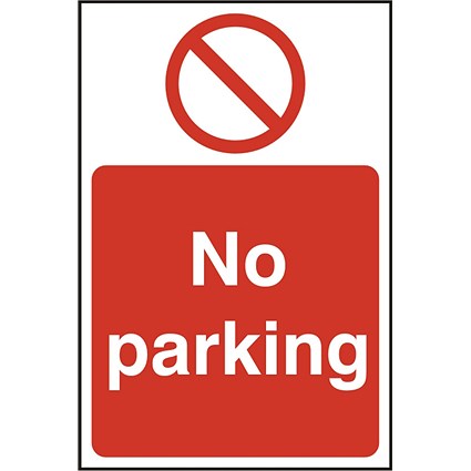B-Safe No Parking Sign, 200x300mm, PVC, Pack of 5