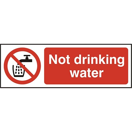 B-Safe Not Drinking Water Sign, 75x150mm, Self Adhesive, Pack of 5