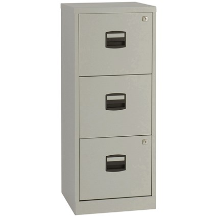 Bisley A4 Home Filing Cabinet, 3 Drawers, Grey