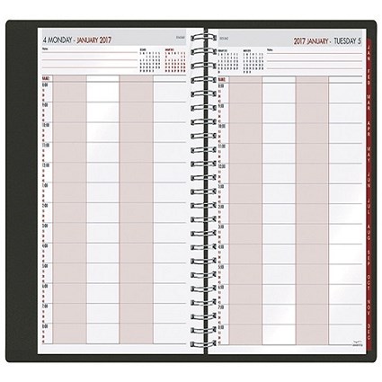 Collins 2017 Leadership Diary / Day Per Page / 4 Person Appointment / Black / A4