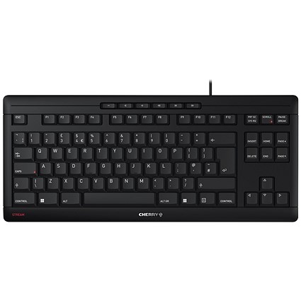 Cherry Stream TKL Compact Keyboard, Wired, Black