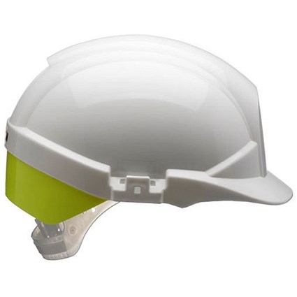 Centurion Reflex Safety Wheel Ratchet Helmet, White with Yellow Flash
