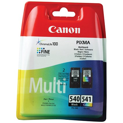 Canon PG-540/CL-541 Black and Colour Inkjet Cartridges (2 Cartridges)