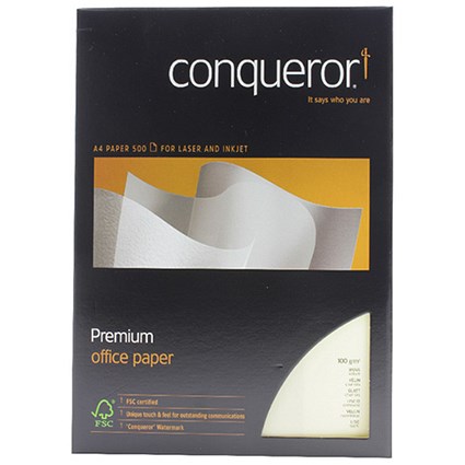 Conqueror A4 Smooth Wove Paper / Vellum / 100gsm / Ream (500 Sheets)