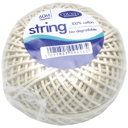 County Cotton String Ball Medium 60m (Pack of 12) C176