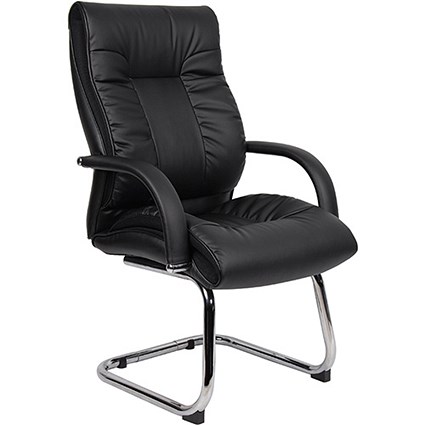 Derby Executive Soft Leather Visitor Chair - Black