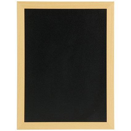 Securit Woody Chalkboard with White Chalk Marker and Mounting Kit 300x10x400mm Teak