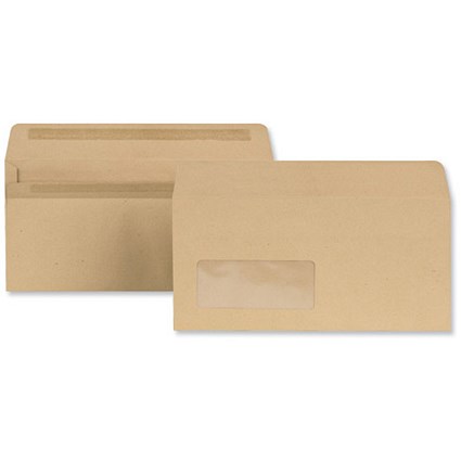 New Guardian DL Wallet Envelopes with Window / Manilla / Press Seal / 80gsm / Pack of 1000