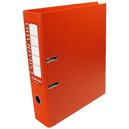Rexel Colorado Foolscap Lever Arch Files / 80mm Spine / Orange / Pack of 10