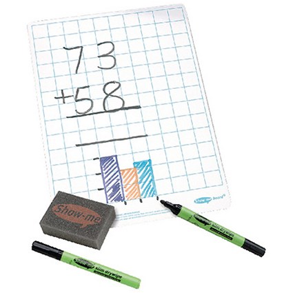 Show-me Super Tough Whiteboards / A4 / Squared / Pack of 35