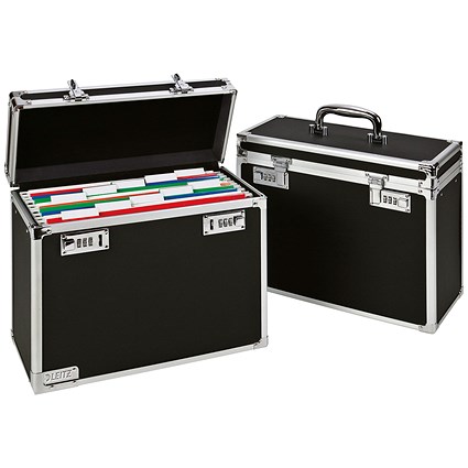 Leitz Mobile Filing Case, Up to 15 File Capacity, Foolscap, Black