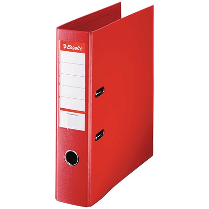 Esselte No. 1 Vivida A4 Lever Arch Files, 75mm Spine, Plastic, Red, Pack of 10