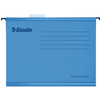 Esselte Classic Manilla Suspension Files, V Base, A4, Blue, Pack of 25