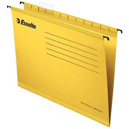 Esselte Classic Suspension Files, A4, Yellow, Pack of 25