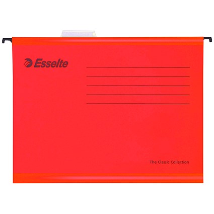 Esselte Classic Suspension Files, A4, Red, Pack of 25