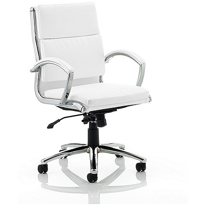 Classic Medium Back Executive Leather Chair, White
