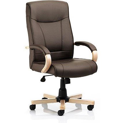 Finsbury Leather Executive Chair, Brown, Built