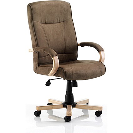 Finsbury Suede Effect Executive Chair - Brown