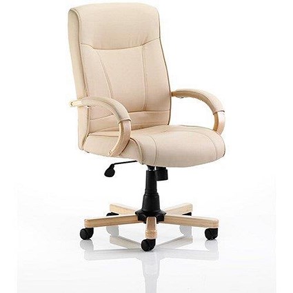 Finsbury Leather Executive Chair / Cream / Built