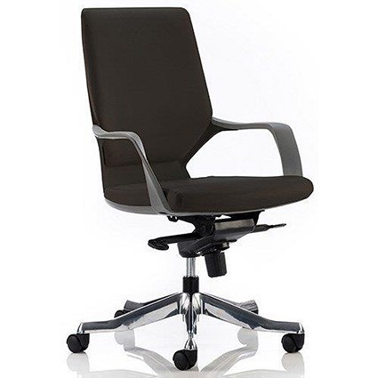 Xenon Leather Executive Medium Back Chair, Black, Built