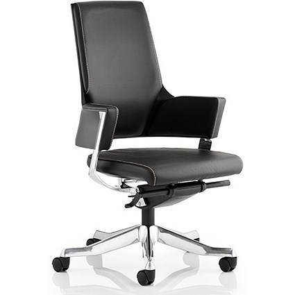 Enterprise Leather Executive Medium Back Chair - Black
