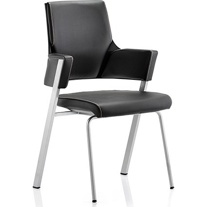 Enterprise Leather Visitor Chair - Black