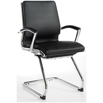 Florence Executive Leather Visitor Chair - Black