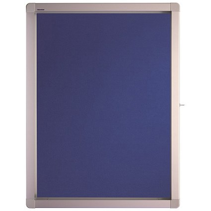 Franken ECO Display Case 4 x A4, W530xH704xD45mm, Felt, Blue