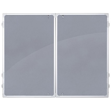 Franken Display Case / W1800xH1200mm / Double Door / Felt / Grey