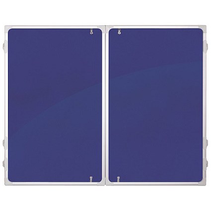 Franken Display Case / W2400xH1200mm / Double Door / Felt / Blue