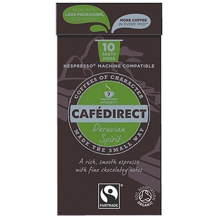 Cafe Direct Nespresso Compatible Coffee Pods, Peruvian Spirit, Pack of 100