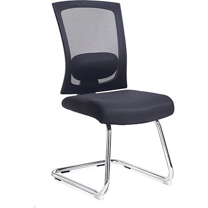 Gemini Visitor Chair With Mesh Back - Black