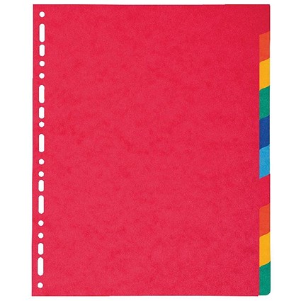 Exacompta Subject Dividers, Extra-wide, 10-part, A4, Assorted