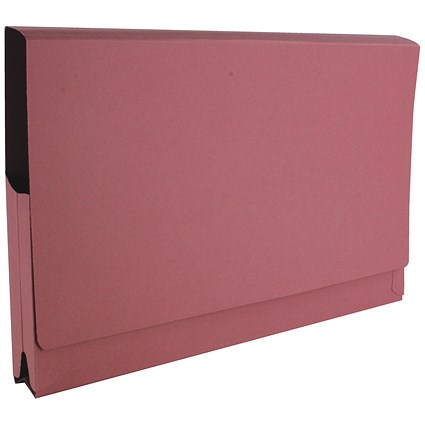 Guildhall Full Flap Document Wallets, 315gsm, Foolscap, Pink, Pack of 50