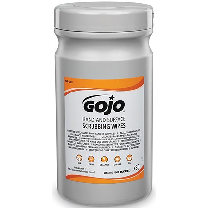 Gojo Hand and Surface Scrubbing Wipes Canister, Pack of 80