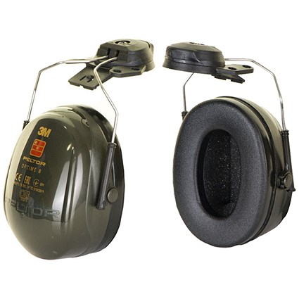 3M Peltor Optime II Helmet Attachment Ear Defenders, Green