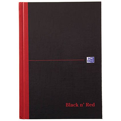 Black n' Red Casebound Notebook, A5, Ruled & Indexed A-Z, 192 Pages, Pack of 5