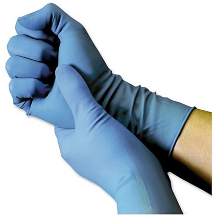 Shield Powder-Free Nitrile Gloves, Large, Blue, Pack of 100