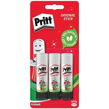 Pritt Stick Glue Stick 22g (Pack of 3)
