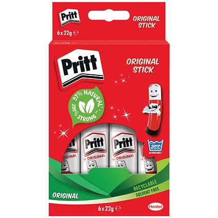 Pritt Stick Glue, Medium, 22g, Pack of 6