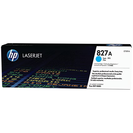 HP 827A Cyan LaserJet Toner Cartridge
