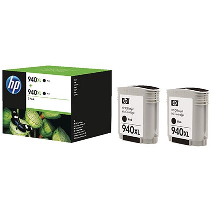 HP 940XL High Yield Black Ink Cartridge (Twin Pack)